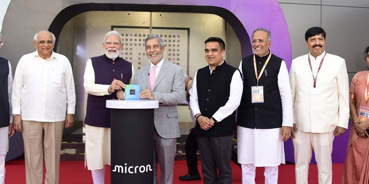 prime minister shri narendra modi inaugurates micron semiconductor facility in sanand