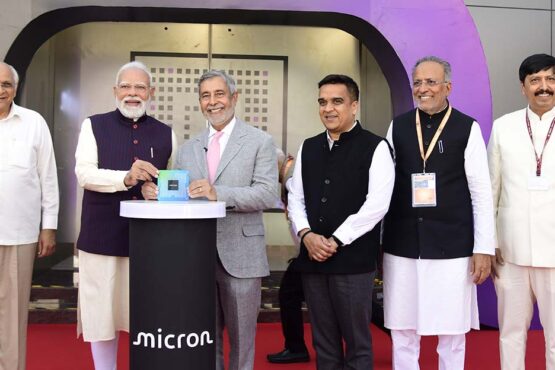 prime minister shri narendra modi inaugurates micron semiconductor facility in sanand