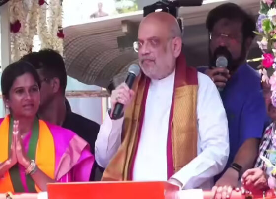 mk stalin wants to make his son cm amit shah slams dmk dynasty politics