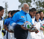 pm modi play football