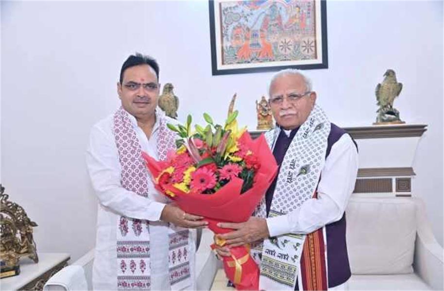 Rajasthan CM Bhajanlal Sharma Meets Union Minister Manohar Lal to Review Energy, Housing and Urban Development Projects
