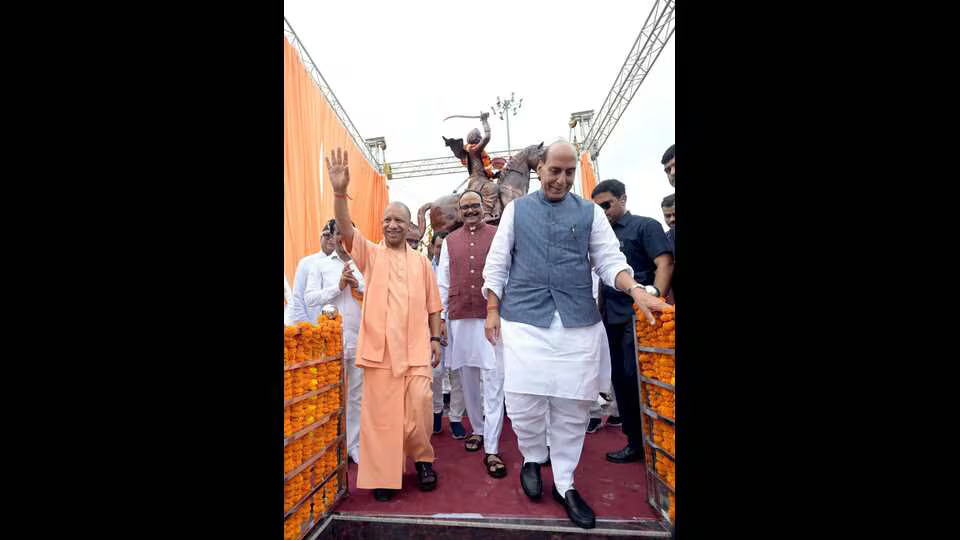 Rajnath Singh credits Yogi Adityanath for Lucknow’s development push