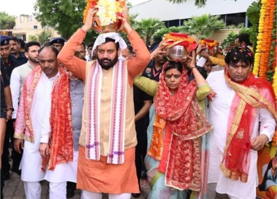 nayab saini in kalash yatra