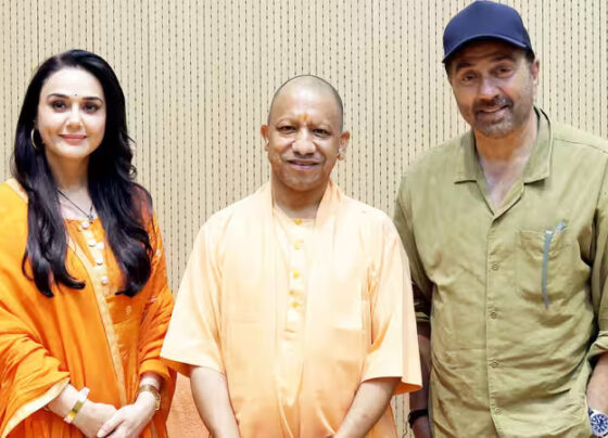 sunny deol and preity zinta meet uttar pradesh cm yogi adityanath