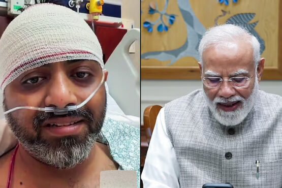 narendra modi speaks with flydubai pilot
