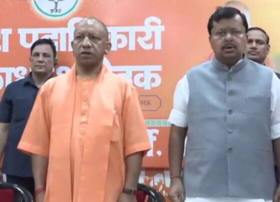 yogi adityanath with nitin nabin